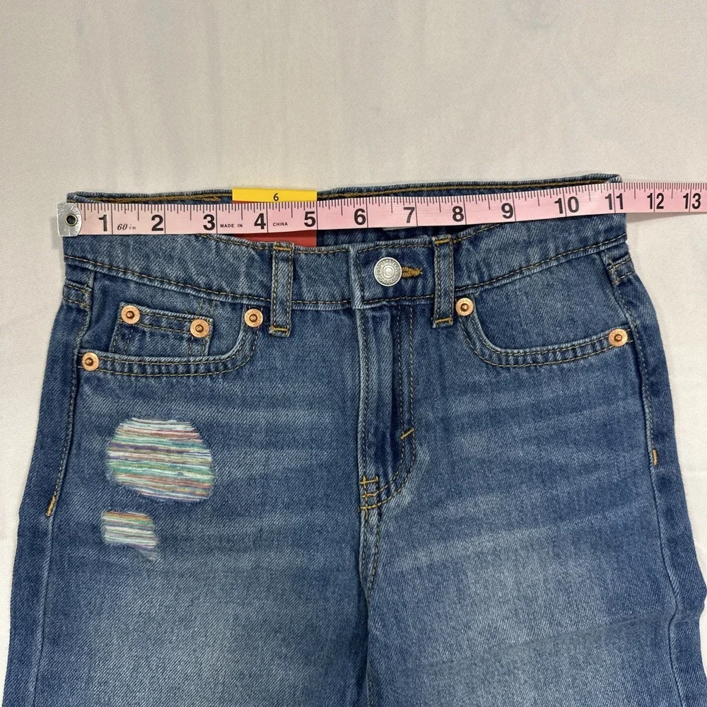 Lot of 2 Levi Girl's Wide Leg Pants Stretch Adjustable Waist Jeans Size 6 NWT
